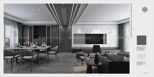 高級(jí)巖板與木飾面混搭，酷!