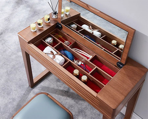 顏值高又實(shí)用的梳妝臺(tái)，堪稱(chēng)臥室收納神器!