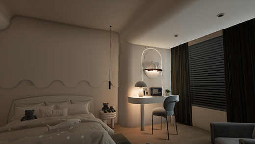 臥室裝好無主燈，溫馨舒適倍加分!